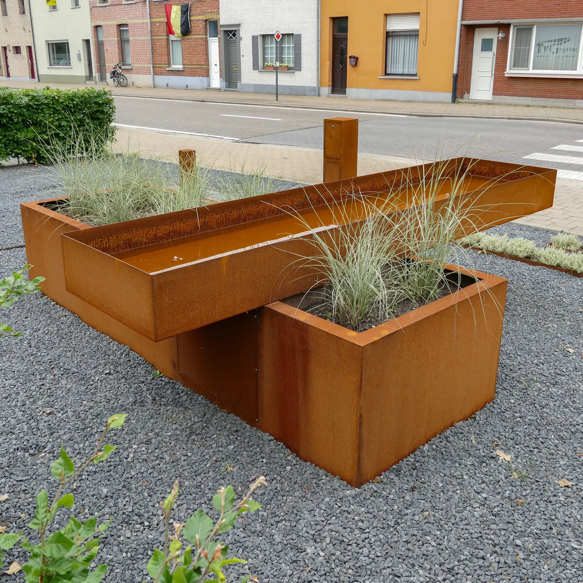 Cortenstaal waterpartij