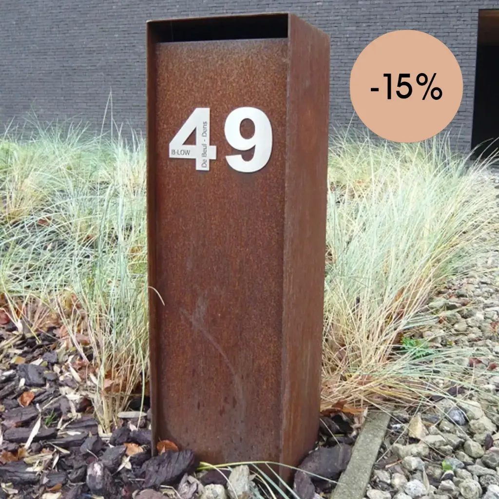 Brievenbus Straight Cortenstaal