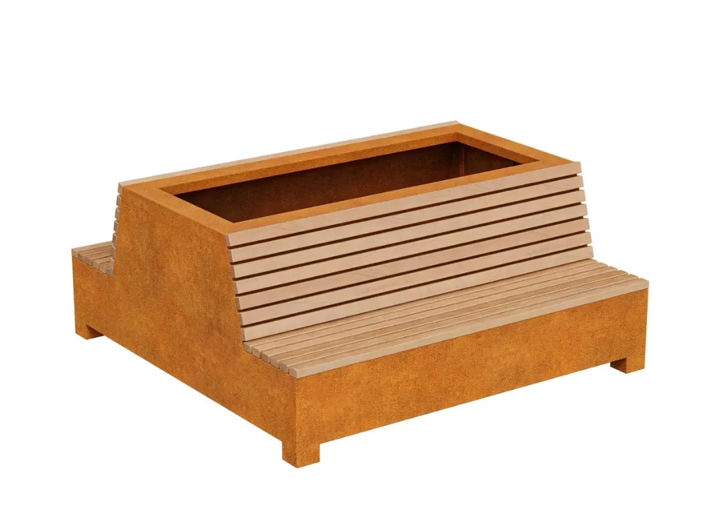 Dubbele zitbank met planter  BASTIDOR 2