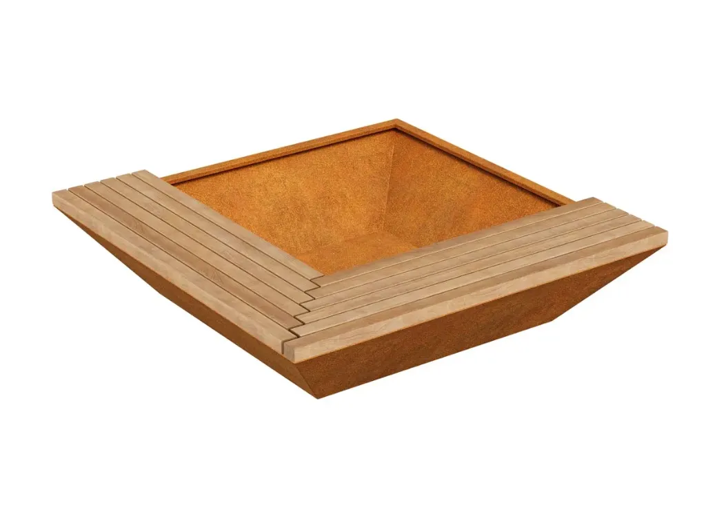 Tweezijdige zitbank met bloembak BASTIDOR 5B