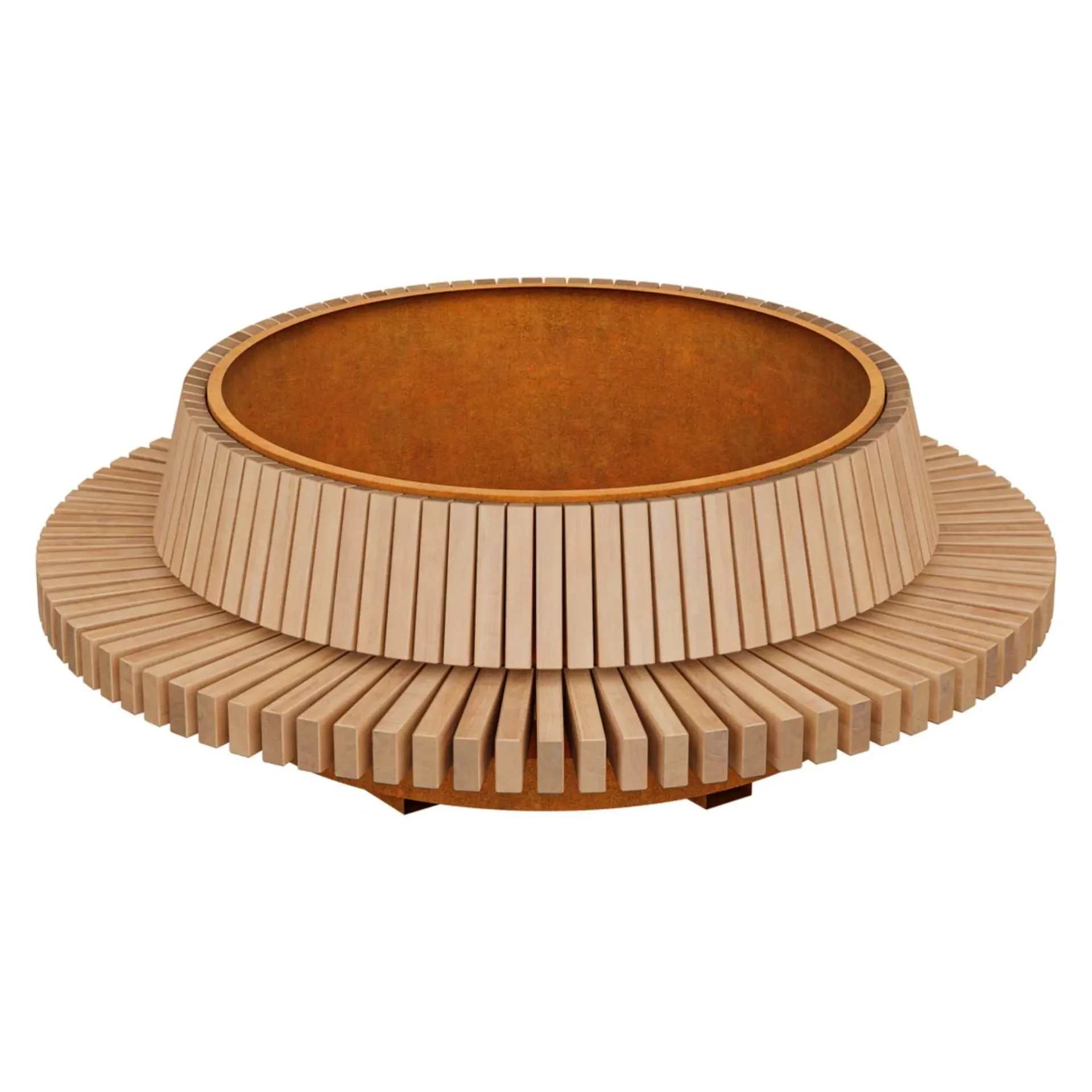 Ronde zitbank met bloembak BASTIDOR 8