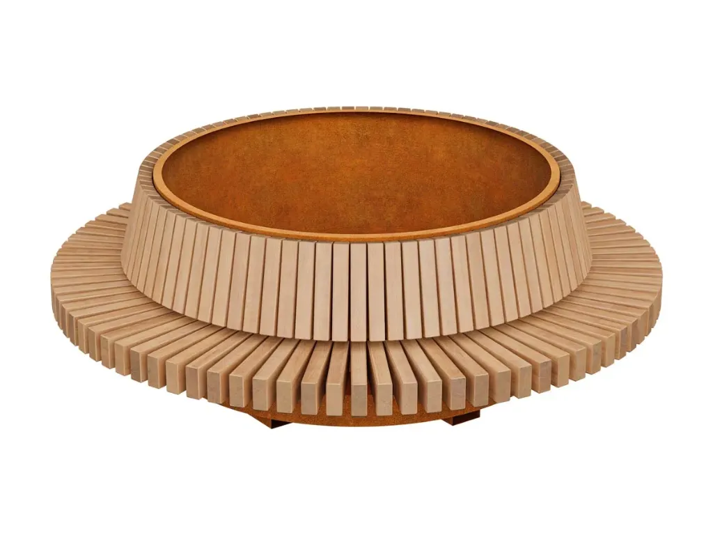 Ronde zitbank om bloembak BASTIDOR