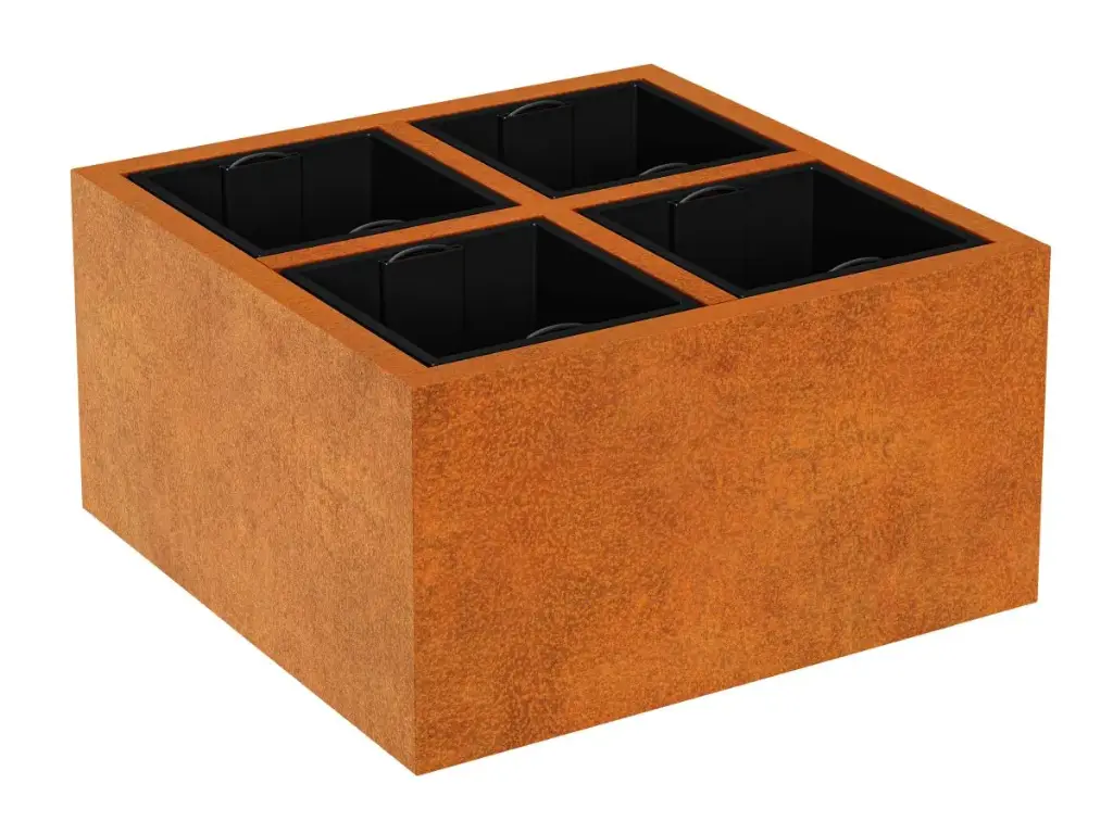 Bloembak DEPO IDE : Rechthoekig en met uitneembare plastieken bakjes